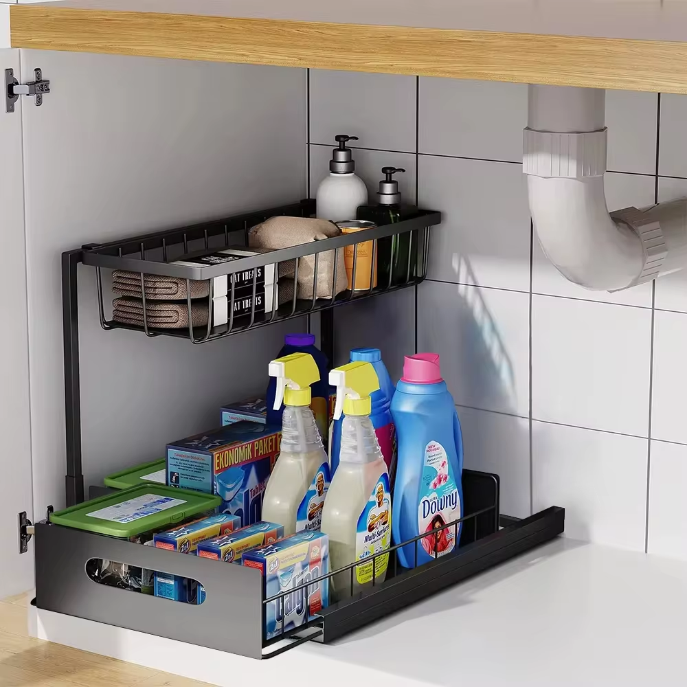 2 Tier Slide Out Under Sink Organizer image 2