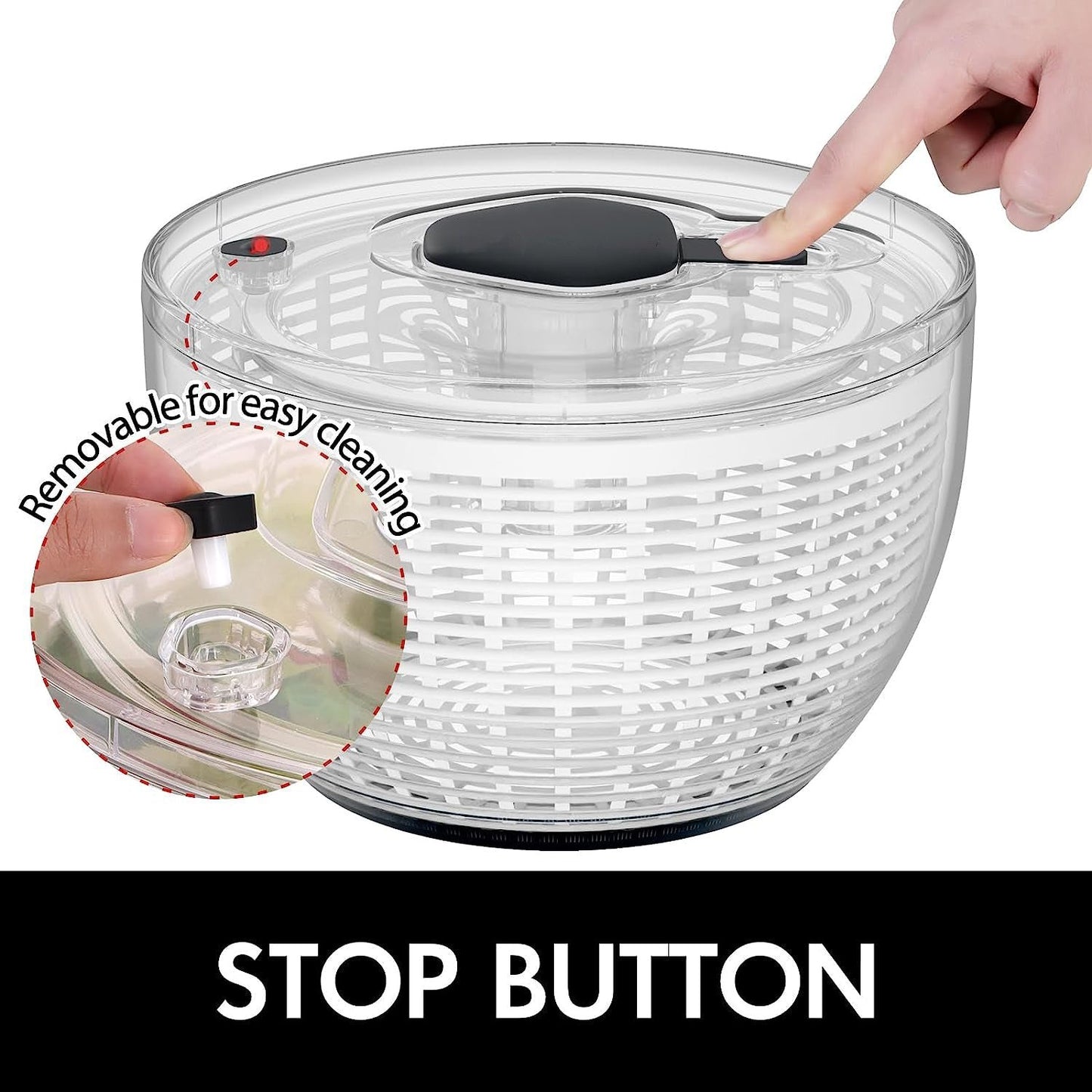 One-Handed Large Lettuce Salad Spinner image 3