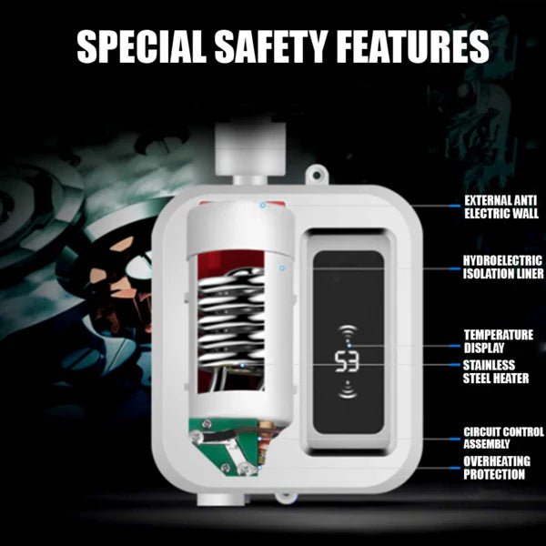 Portable Water Heater | Tankless Hot Water Heater Electric 3500W | Temperature Control Knob image 2