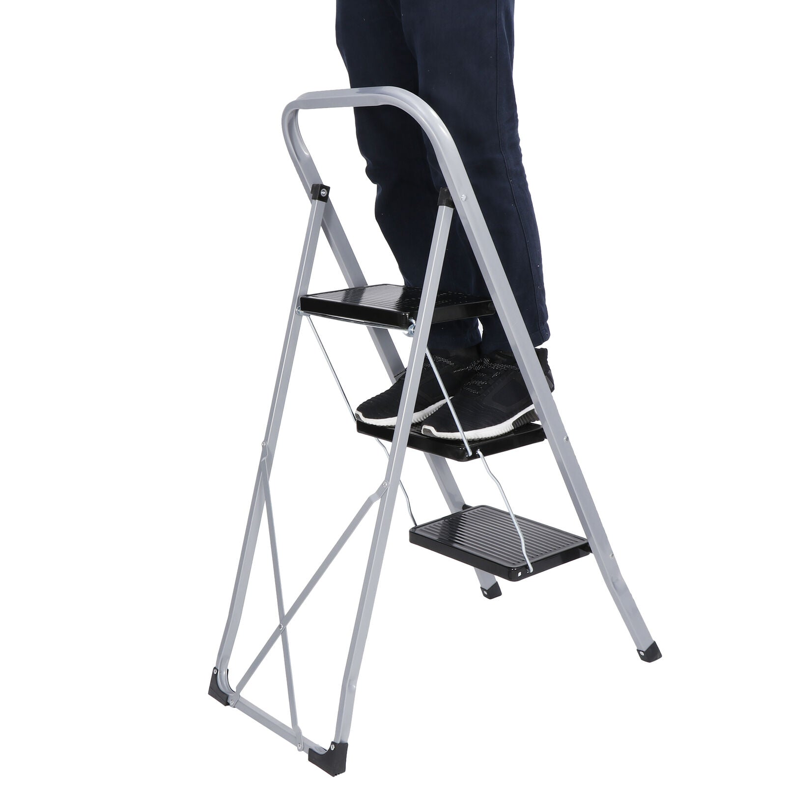 Foldable Step Stool Sturdy Steel Ladder For Adults image 5