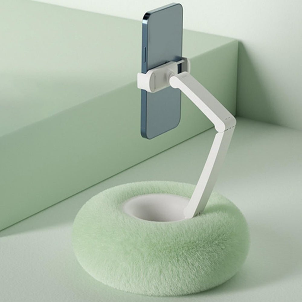 Fuzzy Pillow Phone Holder with Snack Bowl image 3