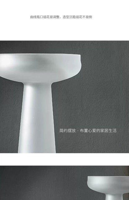 Frosted Glass Vase for Modern Living Room Decor