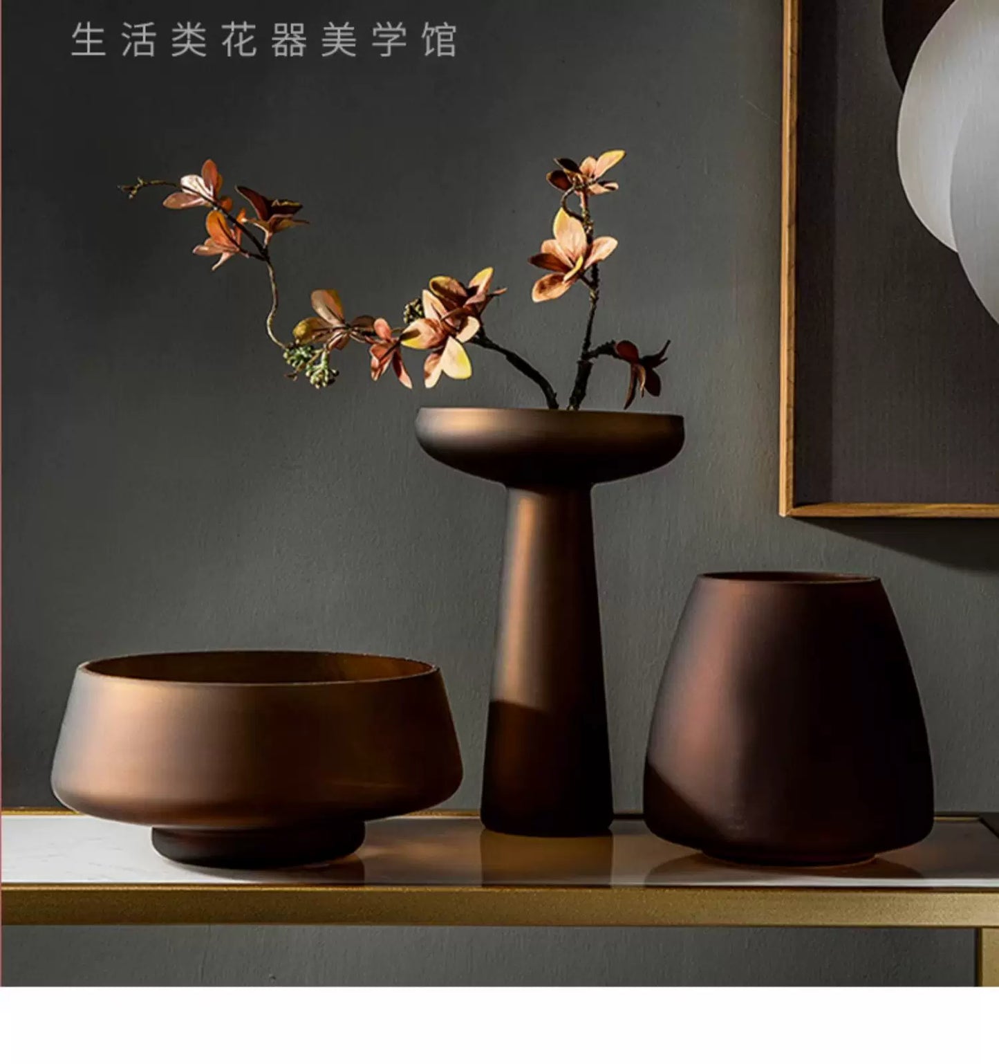 Frosted Glass Vase for Modern Living Room Decor