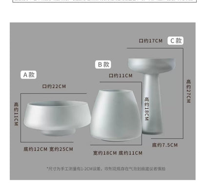 Frosted Glass Vase for Modern Living Room Decor