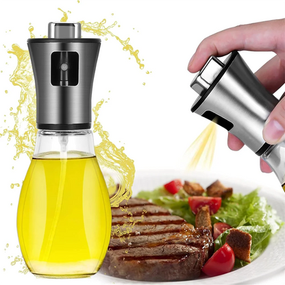 Kitchen Oil Sprayer for Cooking,6.8oz/200ml Olive Oil or Vinegar, Trigger Design,Stainless Steel Vinegar Glass Spray Bottle