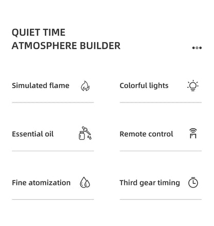 Aroma Air Humidifier Flame Fireplace Essential Oil Diffuser Desktop USB Cool Mist Maker Ultrasonic Aroma Diffuser with Remote