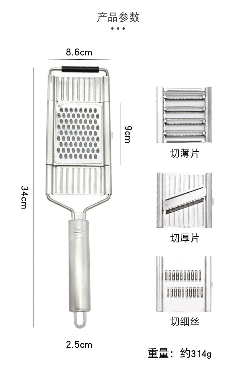 Stainless steel multifunctional manual switchable radish slicer for three-dimensional vegetable cutting in the kitchen