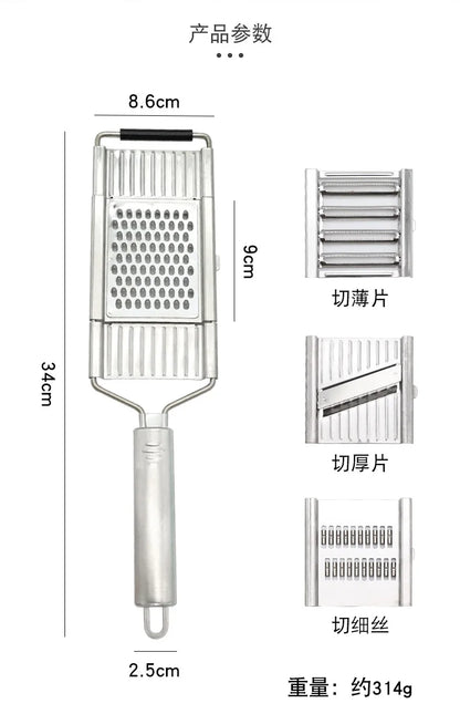 Stainless steel multifunctional manual switchable radish slicer for three-dimensional vegetable cutting in the kitchen