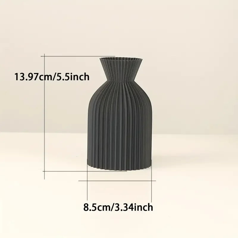 Black Minimal Vase for Modern Living Room Decor