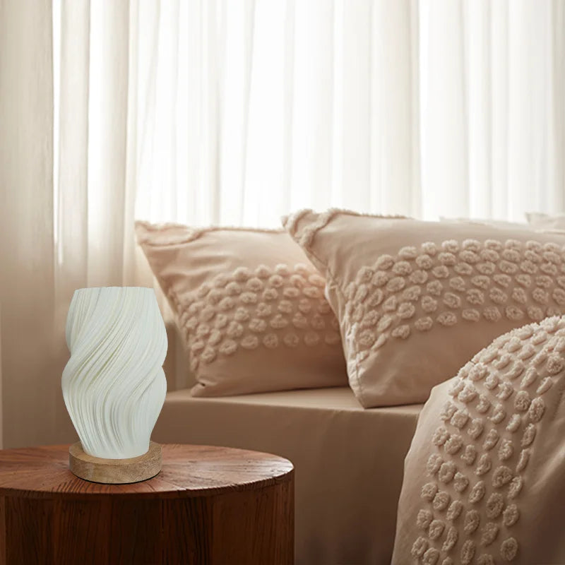 Minimal Cream Table Lamp with Adjustable Warm Lighting