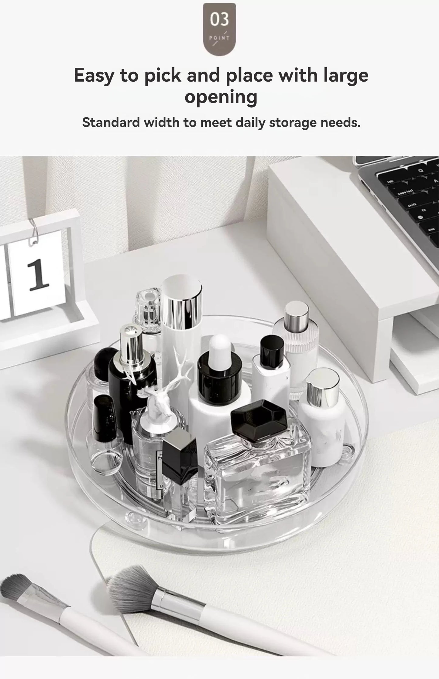 1Pc/Kitchen Rack Transparent Rotating Storage Rack Spice Storage Condiment Storage Multi-Layer Storage Turntable Storage Rack