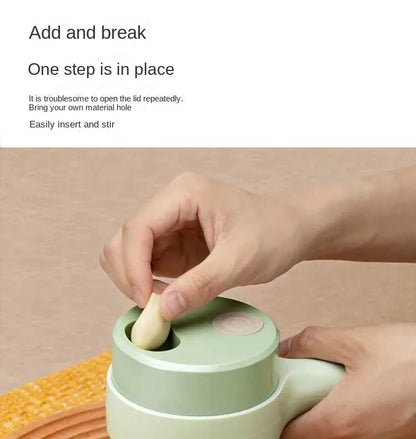 4In1 Electric Vegetable Cutter Set Handheld Wireless Electric Garlic Masher Food Chopper Meat Grinder Machine Food Peel Slice