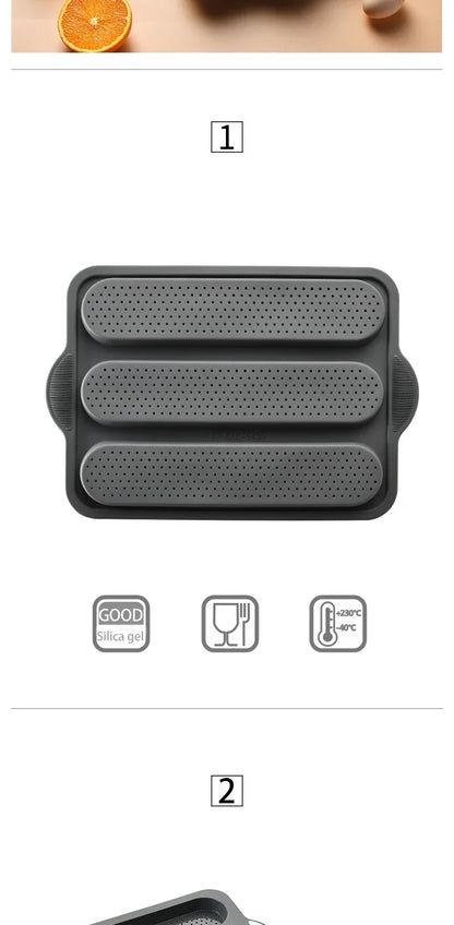 Baking Mold Restaurant Bread Food Mould Grade Baguette Bake Tray Silicone Anti-scalding Non-stick Oven Tool Kitchen Accessories