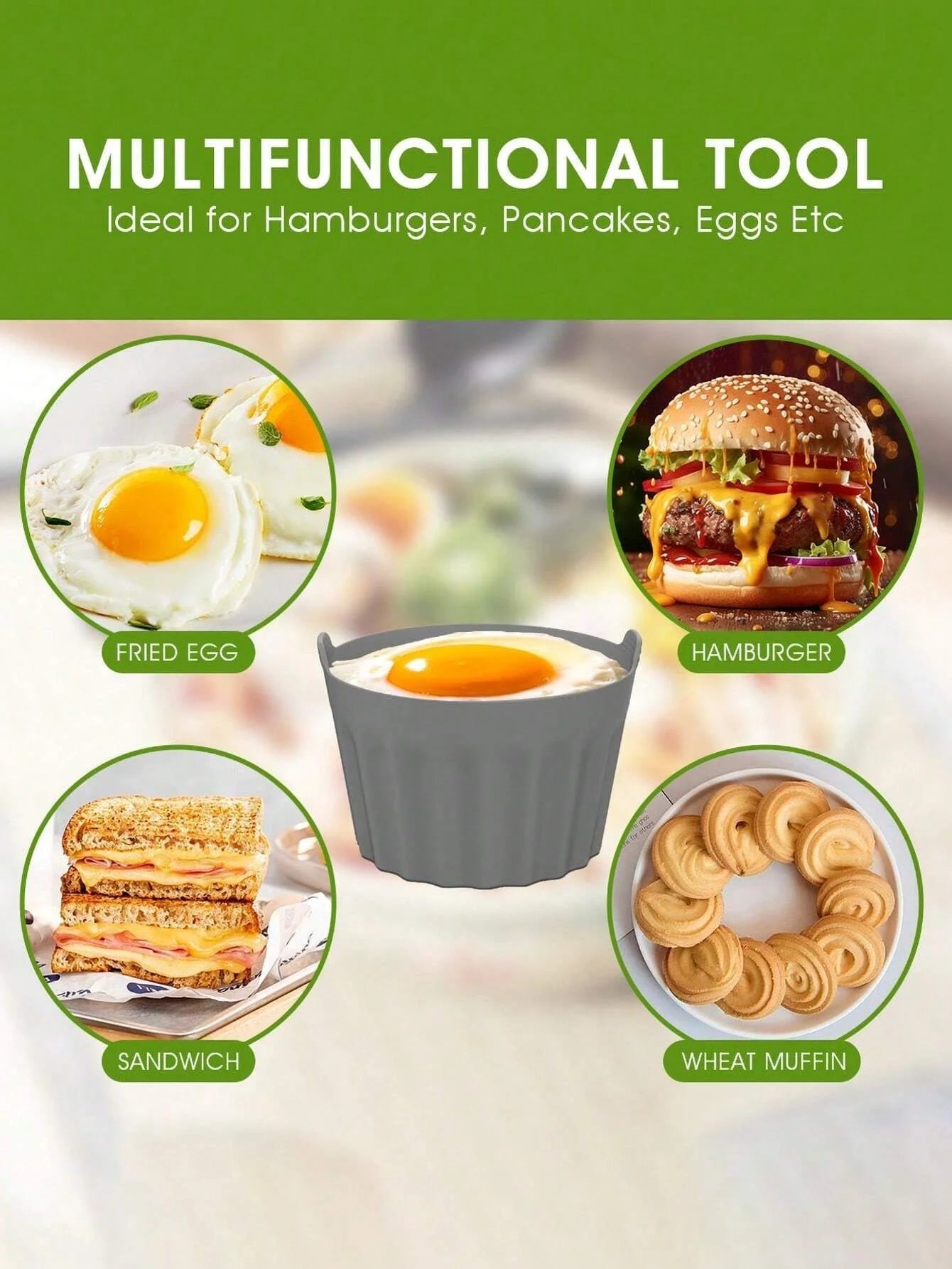 2/4/8Pcs Ramekins For Air Fryer Silicone Large Muffin Cases Nonstick Egg Poacher Silicone Mould Bakeware Easy Release Baking