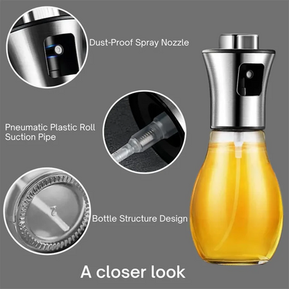 Olive Oil Sprayer for Cooking,200ml glass Olive oil sprayer,  Vegetable Oil sprayer with funnel ,Oil sprayer,Baking, Frying, BBQ