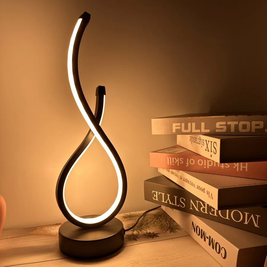 Modern Sculptural Table Lamp with Soft Ambient Light