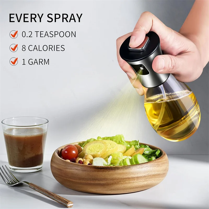 Olive Oil Sprayer for Cooking,200ml glass Olive oil sprayer,  Vegetable Oil sprayer with funnel ,Oil sprayer,Baking, Frying, BBQ