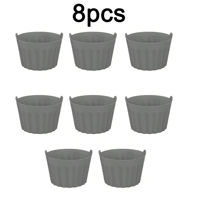 2/4/8Pcs Ramekins For Air Fryer Silicone Large Muffin Cases Nonstick Egg Poacher Silicone Mould Bakeware Easy Release Baking