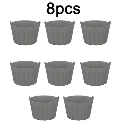 2/4/8Pcs Ramekins For Air Fryer Silicone Large Muffin Cases Nonstick Egg Poacher Silicone Mould Bakeware Easy Release Baking