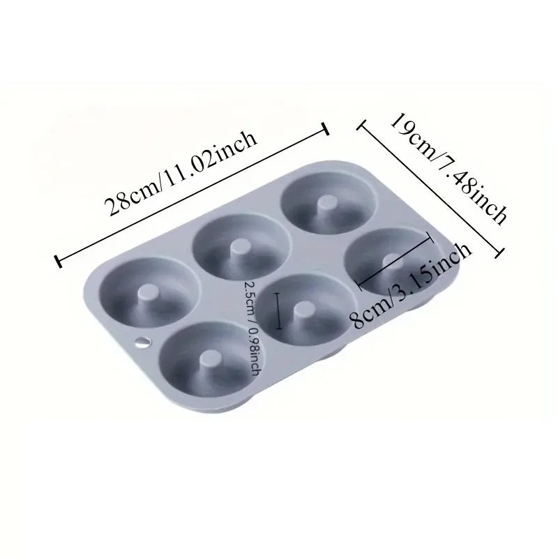 6Holes Baking Mold Food Grade Silicone Non-stick Donut Molds Chocolate Cupcake Pan DIY Muffin Kitchen Tool for Oven Bakeware
