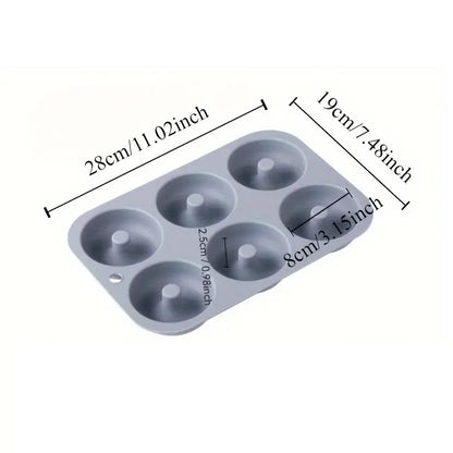 6Holes Baking Mold Food Grade Silicone Non-stick Donut Molds Chocolate Cupcake Pan DIY Muffin Kitchen Tool for Oven Bakeware