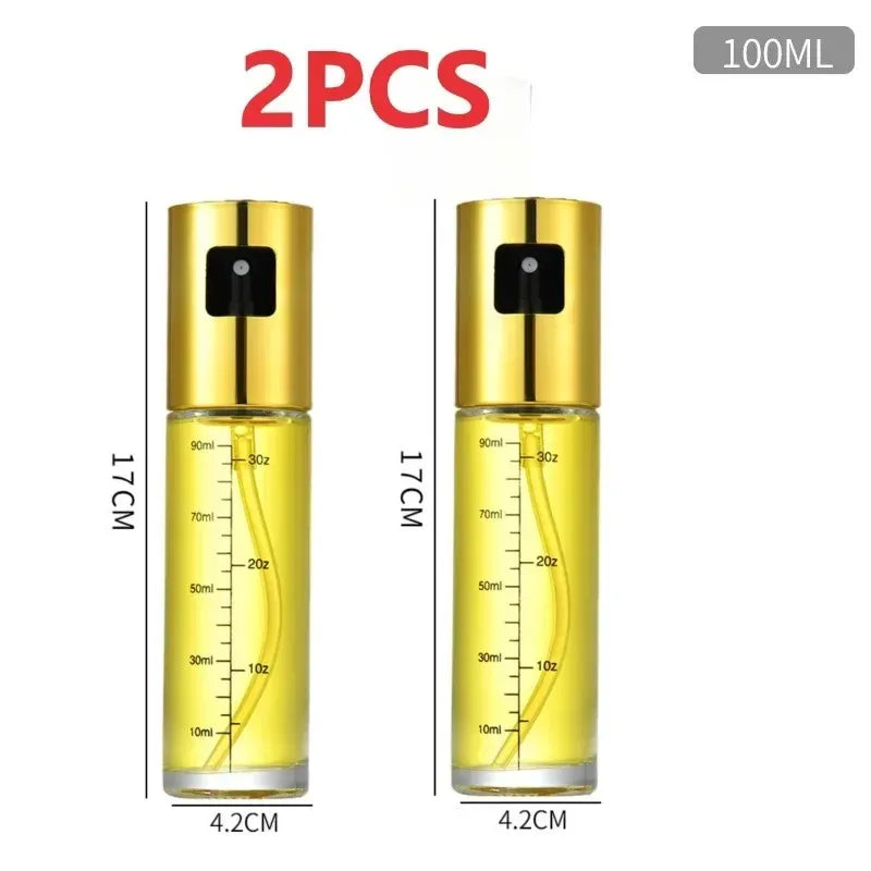 1-4Pcs Vinegar Oil Cruet Oiler Press-type Oil Bottle Things for Kitchens Leakproof and Heat-resistant Glass Spray Sprayer Tools