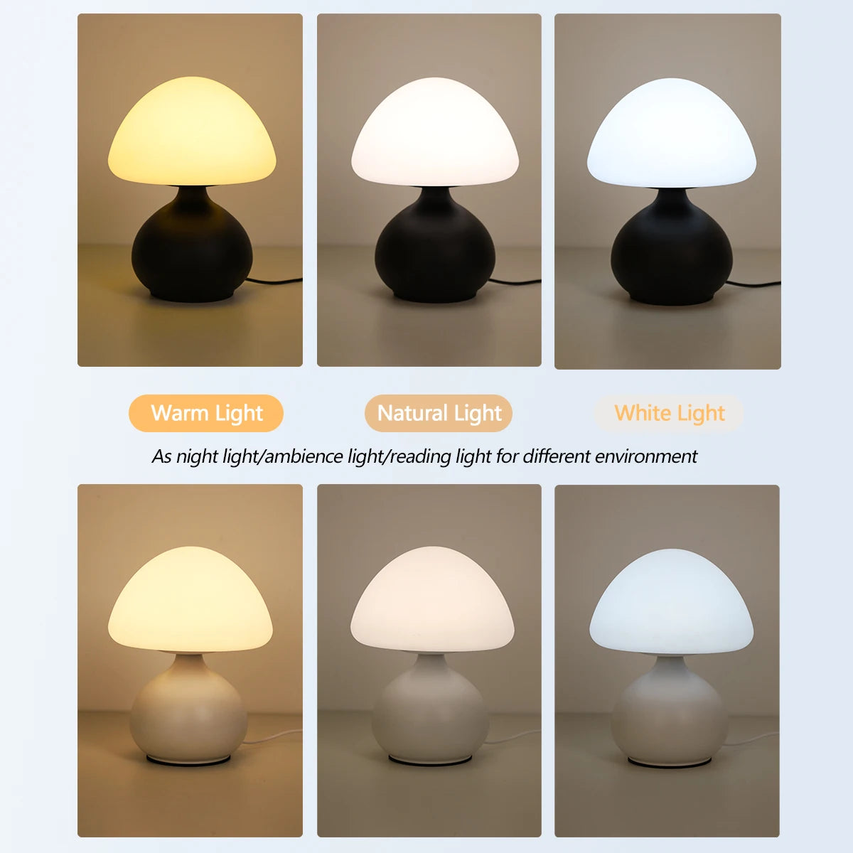 Modern Mushroom Table Lamp for Calm Interiors