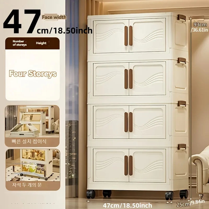 Foldable Storage Box with Clear Door – Stackable Home Organizer