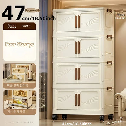 Foldable Storage Box with Clear Door – Stackable Home Organizer