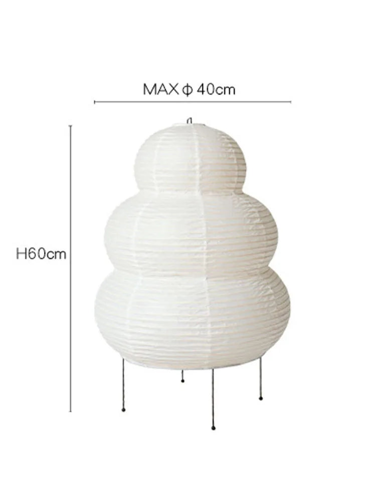 Japanese-Style Rice Paper Table Lamp with Soft Ambient Light