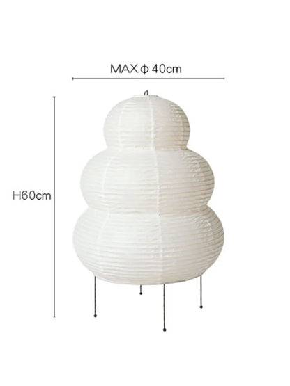 Japanese-Style Rice Paper Table Lamp with Soft Ambient Light