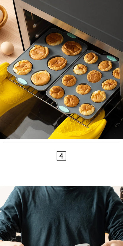 Silicone Cake Mold Pan 6/12 Cup Baking Tray Non-Stick Muffin Mould Cupcake Baking for Cakes Biscuit DIY Cake Kitchen Accessories