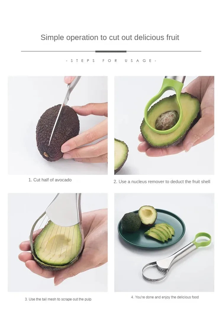 Avocado Knife Gadget Stainless Steel Cutters Kitchen Gadgets Fruit Cutting Artifact All for Kitchen and Home Dragon Fruit Slices