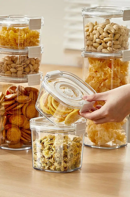 Vacuum Sealed Tank Coffee Beans Vacuum Jar Kitchen Cereals Storage Box Airtight Container Moisture-Proof Sealed Canister for Tea