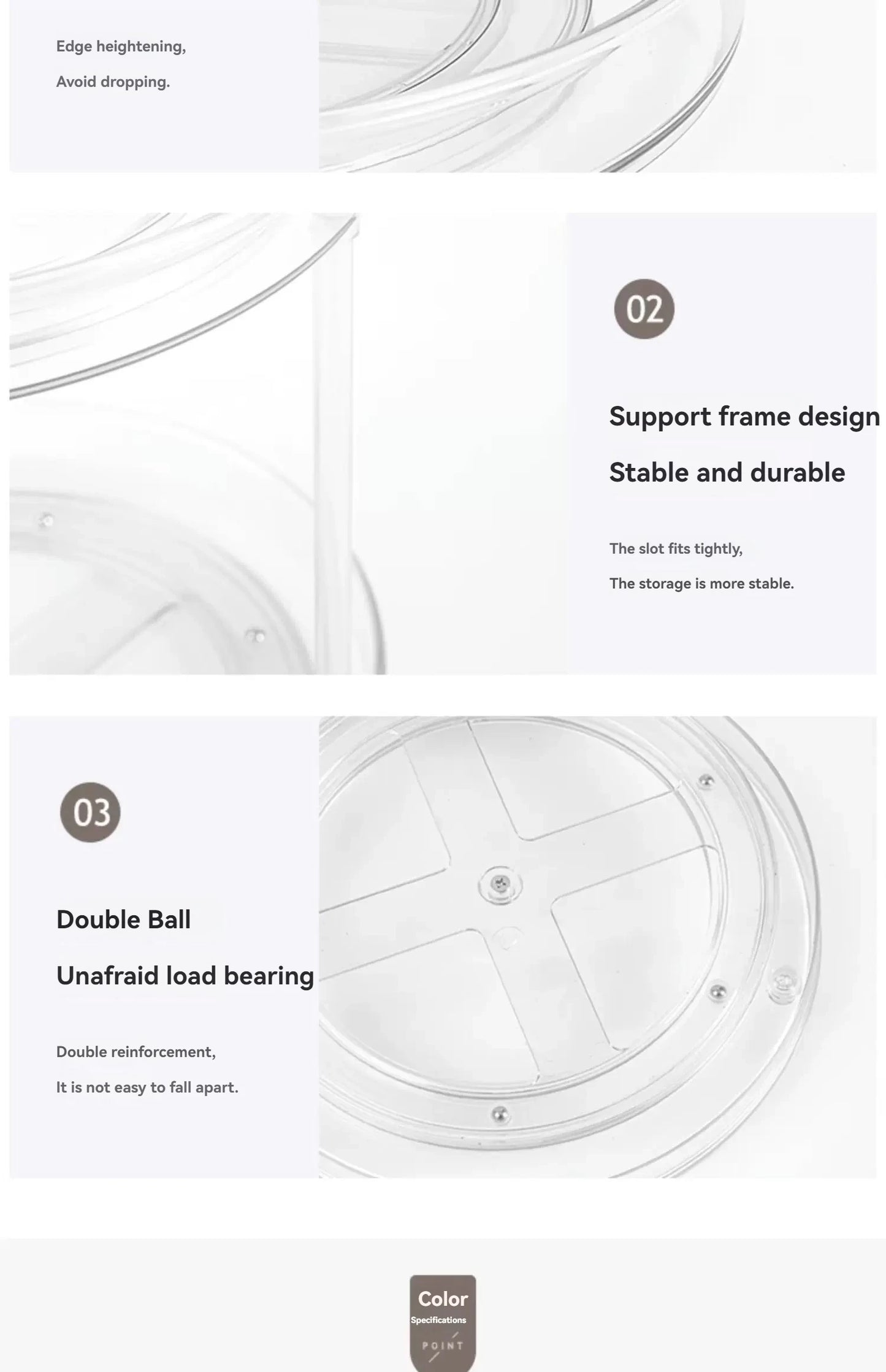 1Pc/Kitchen Rack Transparent Rotating Storage Rack Spice Storage Condiment Storage Multi-Layer Storage Turntable Storage Rack