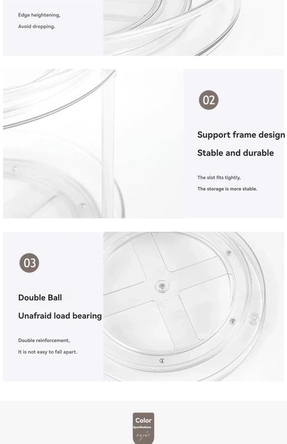1Pc/Kitchen Rack Transparent Rotating Storage Rack Spice Storage Condiment Storage Multi-Layer Storage Turntable Storage Rack