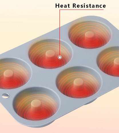 6Holes Baking Mold Food Grade Silicone Non-stick Donut Molds Chocolate Cupcake Pan DIY Muffin Kitchen Tool for Oven Bakeware