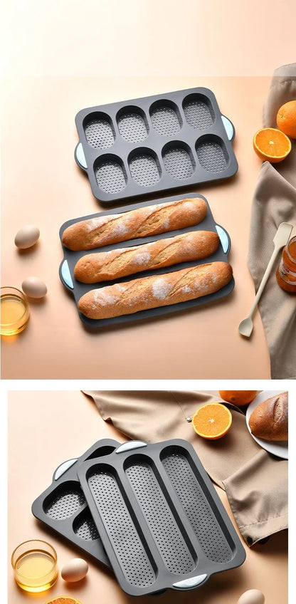 Baking Mold Restaurant Bread Food Mould Grade Baguette Bake Tray Silicone Anti-scalding Non-stick Oven Tool Kitchen Accessories