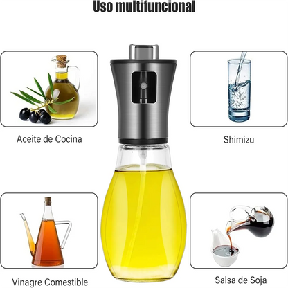 Kitchen Oil Sprayer for Cooking,6.8oz/200ml Olive Oil or Vinegar, Trigger Design,Stainless Steel Vinegar Glass Spray Bottle