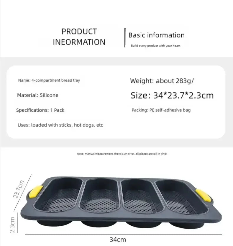 Large Silicone Baking Mold Restaurant Bread Food Mould Grade Baguette Bake Tray Non-stick Oven Tool kitchen Bakeware Accessories