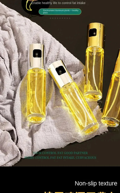 1-4Pcs Vinegar Oil Cruet Oiler Press-type Oil Bottle Things for Kitchens Leakproof and Heat-resistant Glass Spray Sprayer Tools