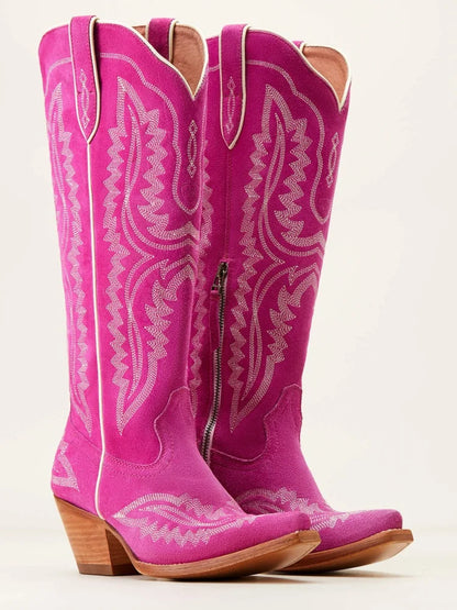 Retro Embroidered Western Cowboy Boots for Women – Pointed Toe