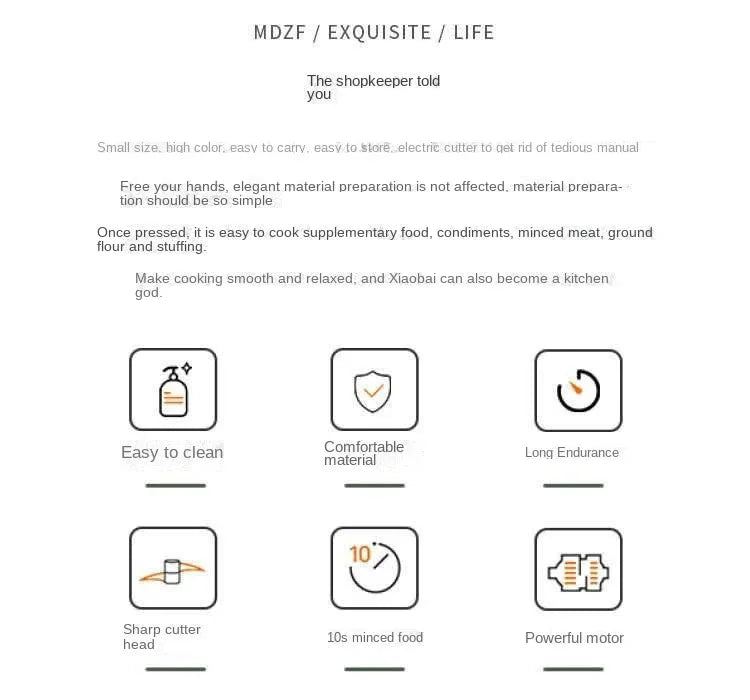 4In1 Electric Vegetable Cutter Set Handheld Wireless Electric Garlic Masher Food Chopper Meat Grinder Machine Food Peel Slice