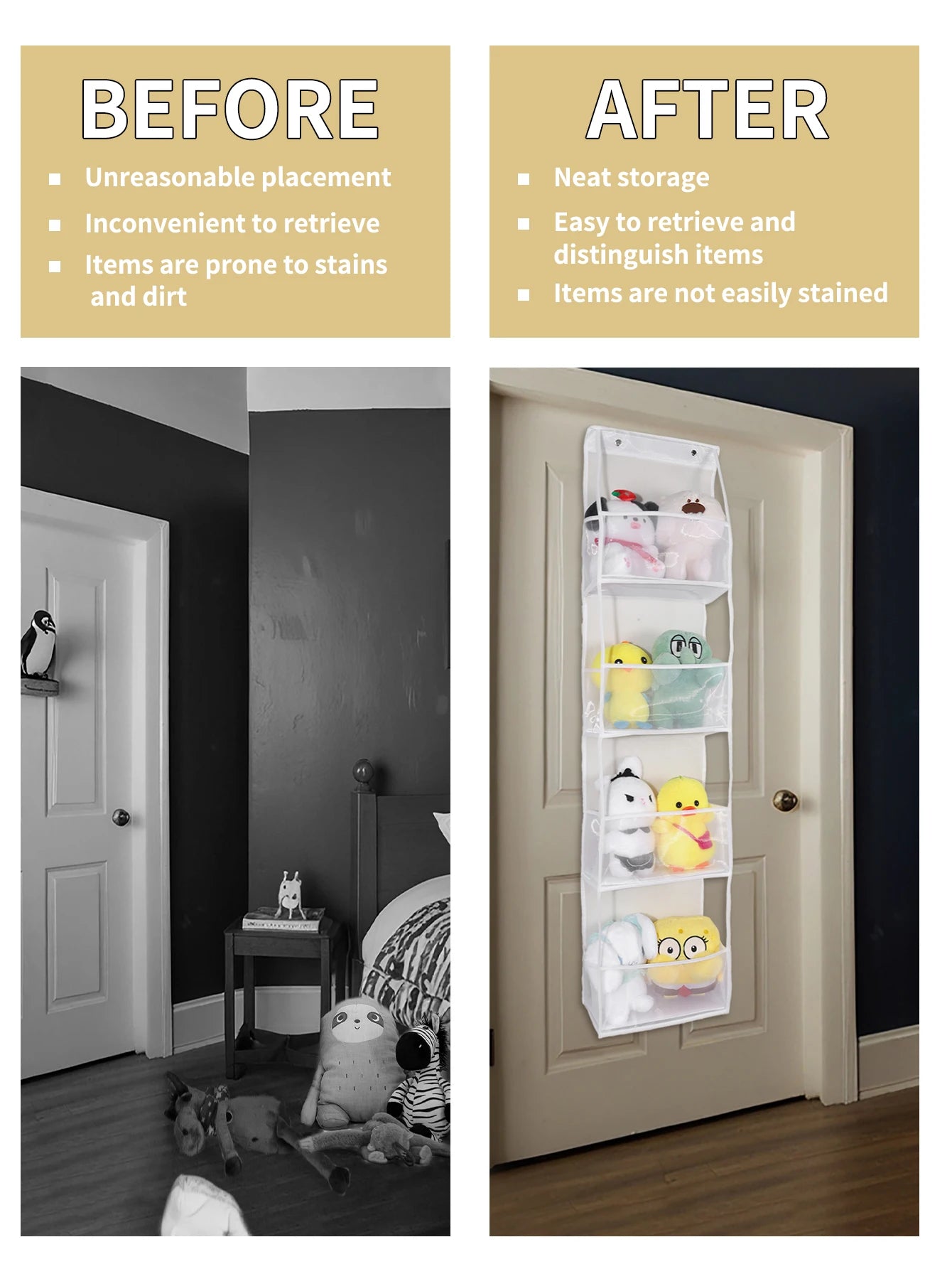 Multi-functional Fabric Hanging Bag for Behind the Door Multi-layer Storage Hanging Bag Miscellaneous Organizer Storage Hanging