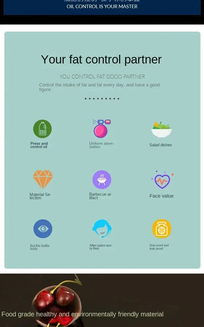 1-4Pcs Vinegar Oil Cruet Oiler Press-type Oil Bottle Things for Kitchens Leakproof and Heat-resistant Glass Spray Sprayer Tools