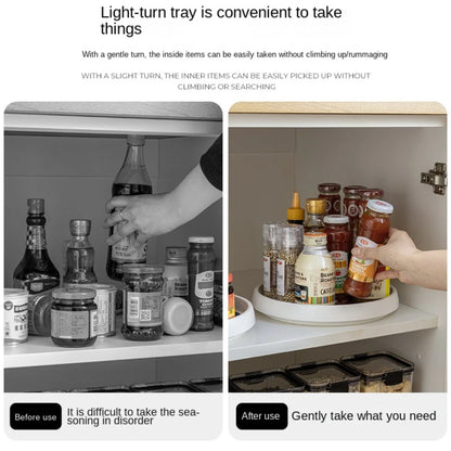 1/4Pcs 360 Rotatable Anti Sliding Kitchen Condiment Rotatable Storage Rack Tableware Cabinet Round Multi Functional Storage Rack