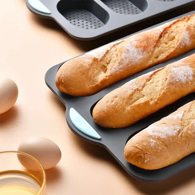 Baking Mold Restaurant Bread Food Mould Grade Baguette Bake Tray Silicone Anti-scalding Non-stick Oven Tool Kitchen Accessories