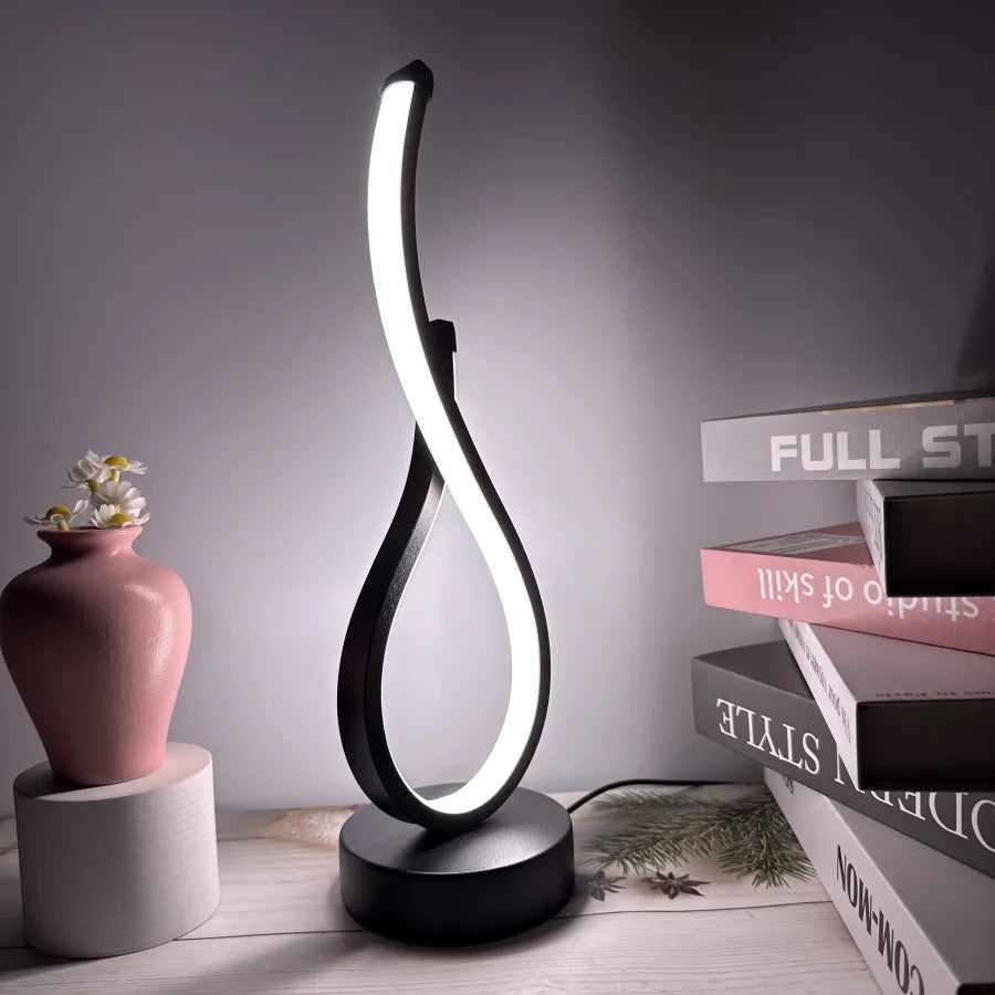 Modern Sculptural Table Lamp with Soft Ambient Light