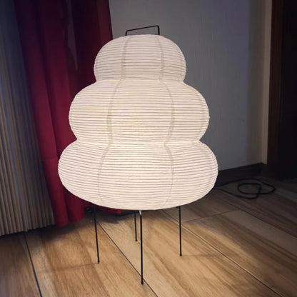 Japanese-Style Rice Paper Table Lamp with Soft Ambient Light