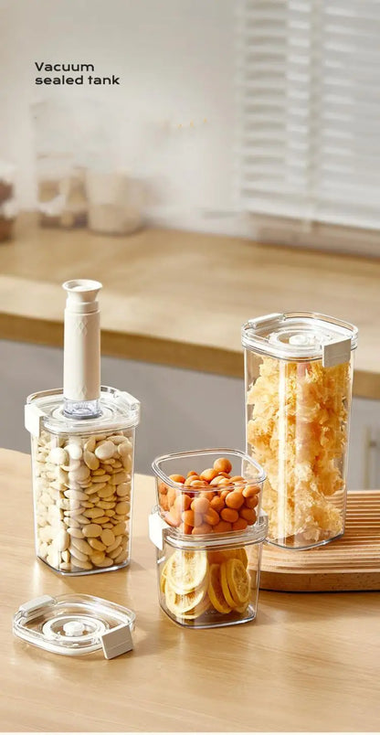 Vacuum Sealed Tank Coffee Beans Vacuum Jar Kitchen Cereals Storage Box Airtight Container Moisture-Proof Sealed Canister for Tea